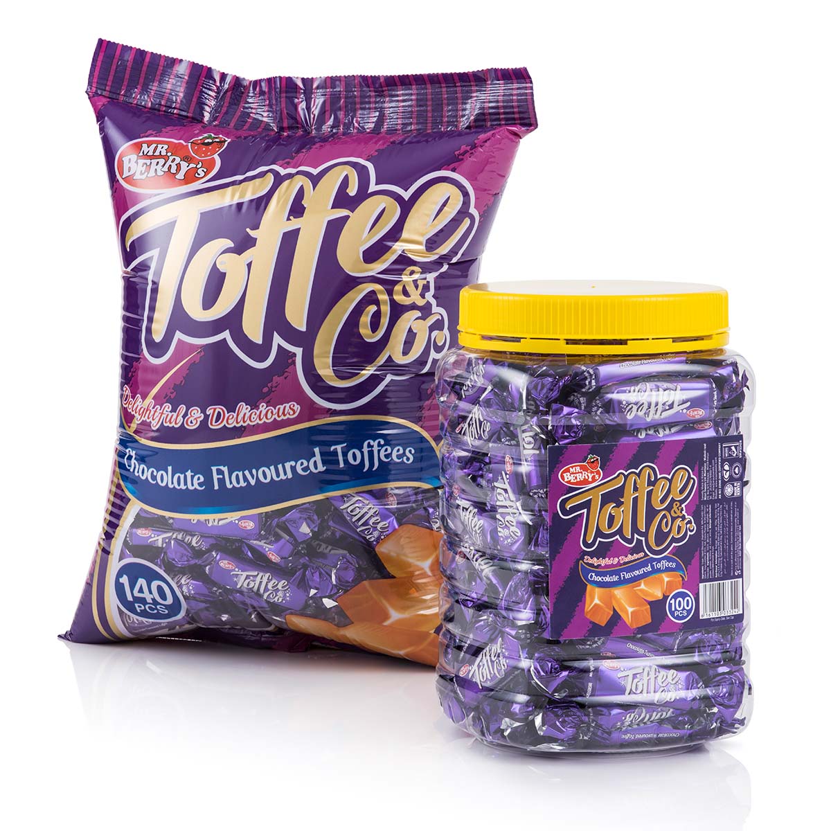 TOFFEE & CO. Chocolate Flavour (140 Pieces) x 12